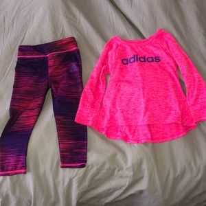 little girls adidas track set